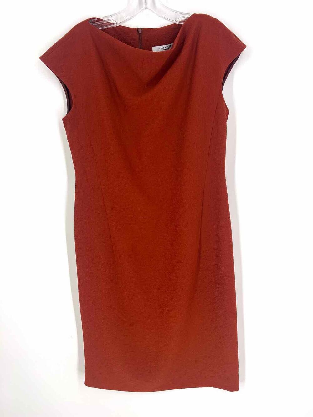 M.M. Lafleur Size 6 Rust Solid Textured Designer Dress